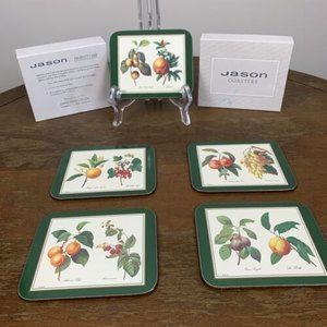 Vintage Jason Coasters 5 in box Redoute Fruit